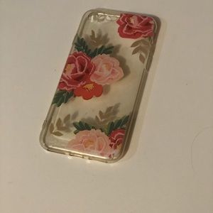 Pink and gold floral iPhone 6 case